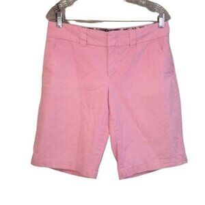 Tommy Hilfiger Womens Pink Chino Shorts Size 8 Cotton Blend Mid-Rise Casual Wear